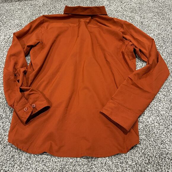 Columbia Omni-Shade Long Roll-up Sleeves Button Shirt, Size Medium, Dark Orange - Picture 2 of 7